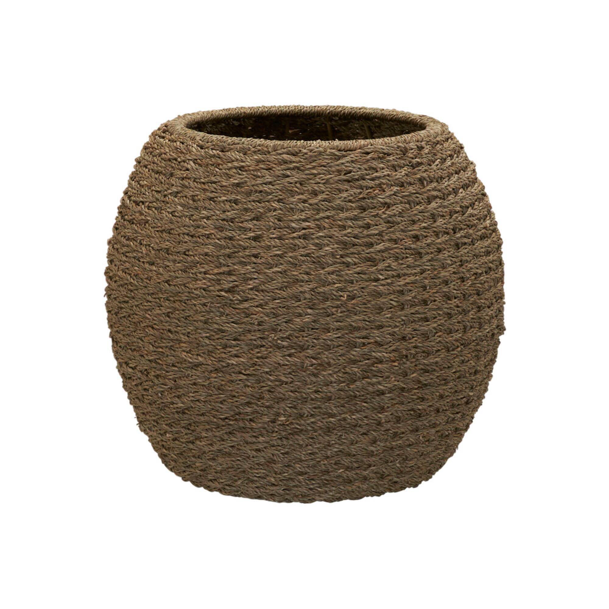 Household Essentials 19" Woven Natural Seagrass Storage End Table